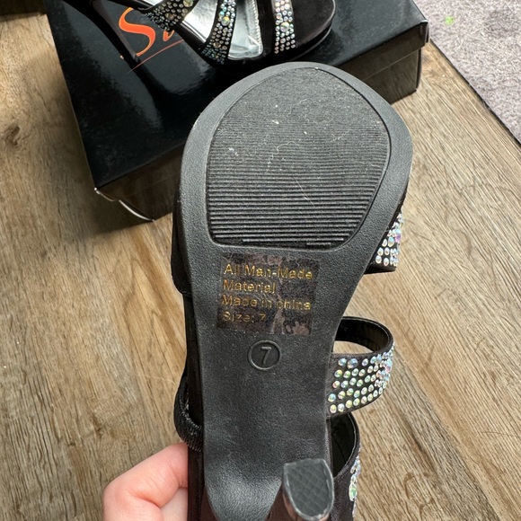 Black Rhinestone Heels - Picture 4 of 5